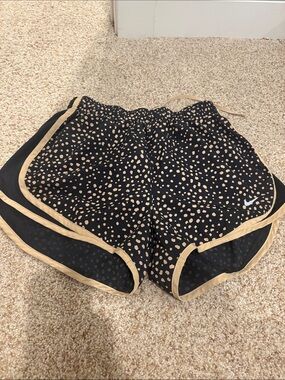 Nike Women’s Black Shorts with Tan Spot Print